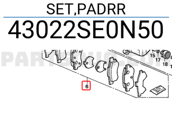 Honda 43022SE0N50 SET,PADRR