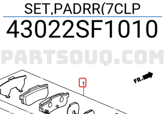 Honda 43022SF1010 SET,PADRR(7CLP