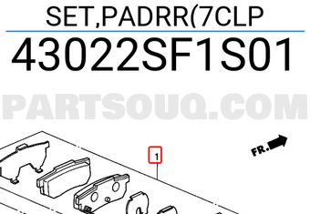 Honda 43022SF1S01 SET,PADRR(7CLP