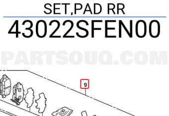 Honda 43022SFEN00 SET,PAD RR