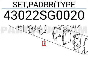Honda 43022SG0020 SET,PADRR(TYPE