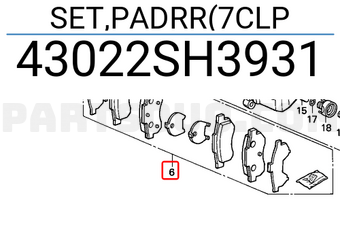 Honda 43022SH3931 SET,PADRR(7CLP