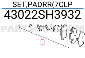 Honda 43022SH3932 SET,PADRR(7CLP