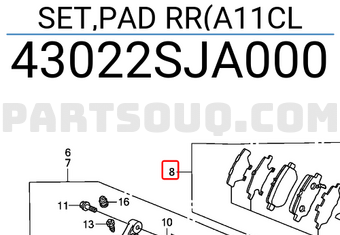 Honda 43022SJA000 SET,PAD RR(A11CL