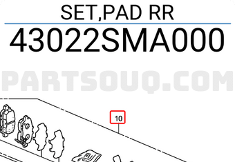 Honda 43022SMA000 SET,PAD RR