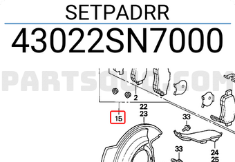 Honda 43022SN7000 SETPADRR