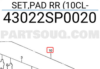 Honda 43022SP0020 SET,PAD RR (10CL