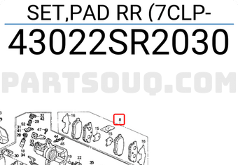 Honda 43022SR2030 SET,PAD RR (7CLP