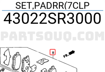 Honda 43022SR3000 SET,PADRR(7CLP