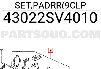 Honda 43022SV4010 SET,PADRR(9CLP