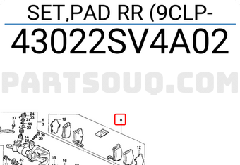 Honda 43022SV4A02 SET,PAD RR (9CLP