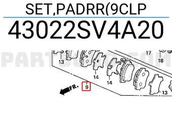 Honda 43022SV4A20 SET,PADRR(9CLP
