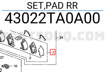 Honda 43022TA0A00 SET,PAD RR
