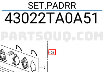 Honda 43022TA0A51 SET,PADRR