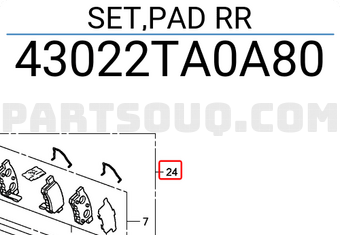 Honda 43022TA0A80 SET,PAD RR