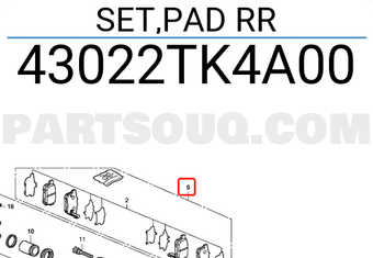 Honda 43022TK4A00 SET,PAD RR