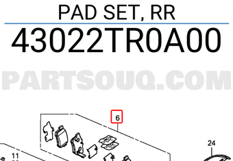 Honda 43022TR0A00 PAD SET, RR
