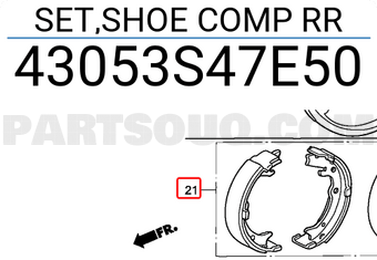 Honda 43053S47E50 SET,SHOE COMP RR