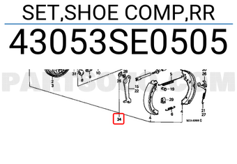 Honda 43053SE0505 SET,SHOE COMP,RR