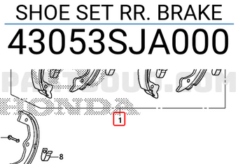 Honda 43053SJA000 SHOE SET RR. BRAKE