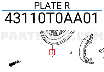 Honda 43110T0AA01 PLATE R