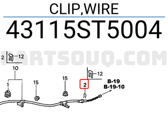 Honda 43115ST5004 CLIP,WIRE