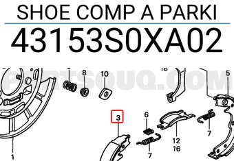 Honda 43153S0XA02 SHOE COMP A PARKI