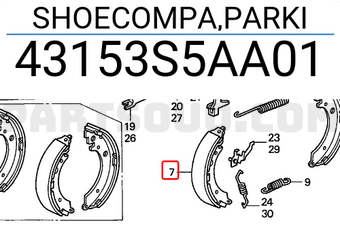 Honda 43153S5AA01 SHOECOMPA,PARKI