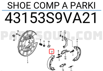 Honda 43153S9VA21 SHOE COMP A PARKI