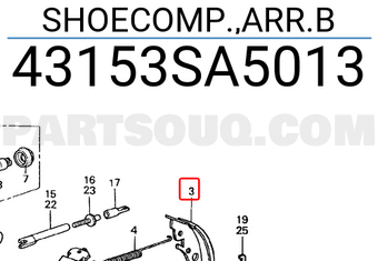 Honda 43153SA5013 SHOECOMP.,ARR.B