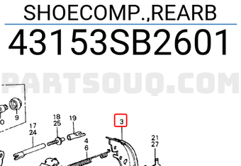 Honda 43153SB2601 SHOECOMP.,REARB
