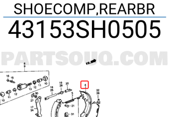 Honda 43153SH0505 SHOECOMP,REARBR