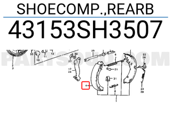Honda 43153SH3507 SHOECOMP.,REARB