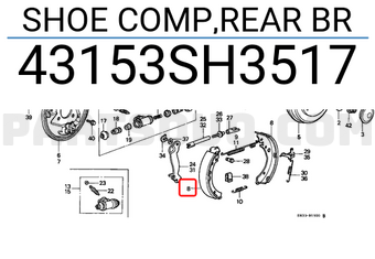 Honda 43153SH3517 SHOE COMP,REAR BR
