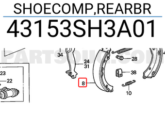 Honda 43153SH3A01 SHOECOMP,REARBR