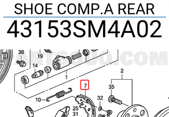 Honda 43153SM4A02 SHOE COMP.A REAR