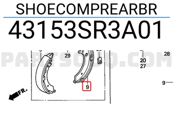 Honda 43153SR3A01 SHOECOMPREARBR