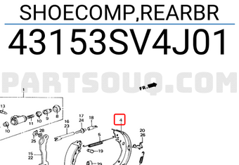 Honda 43153SV4J01 SHOECOMP,REARBR