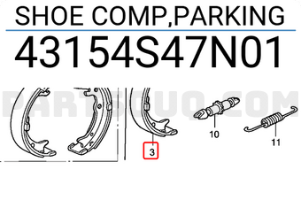Honda 43154S47N01 SHOE COMP,PARKING
