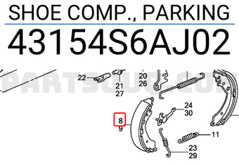 Honda 43154S6AJ02 SHOE COMP., PARKING
