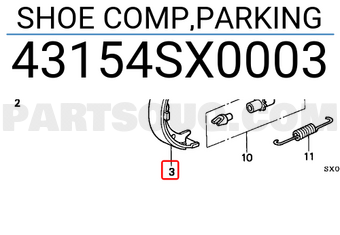 Honda 43154SX0003 SHOE COMP,PARKING