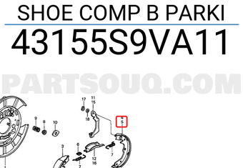 Honda 43155S9VA11 SHOE COMP B PARKI