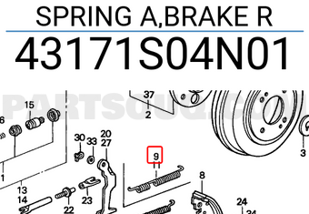 Honda 43171S04N01 SPRING A,BRAKE R