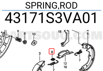 Honda 43171S3VA01 SPRING,ROD