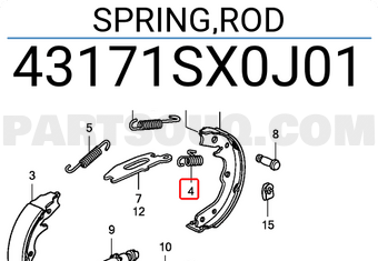 Honda 43171SX0J01 SPRING,ROD