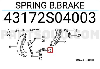 Honda 43172S04003 SPRING B,BRAKE