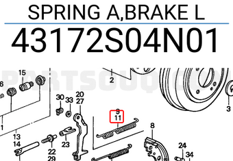Honda 43172S04N01 SPRING A,BRAKE L