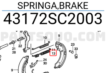 Honda 43172SC2003 SPRINGA,BRAKE