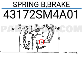 Honda 43172SM4A01 SPRING B,BRAKE
