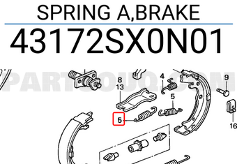 Honda 43172SX0N01 SPRING A,BRAKE